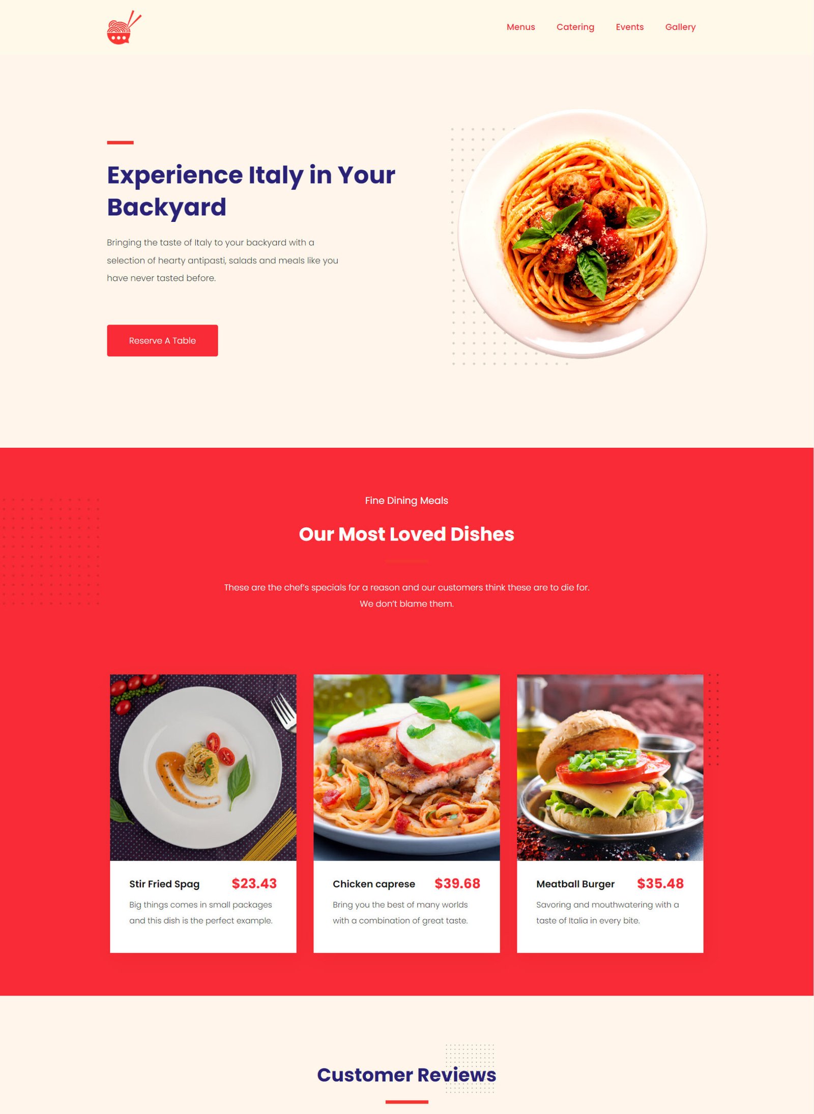 Restaurant Web Design